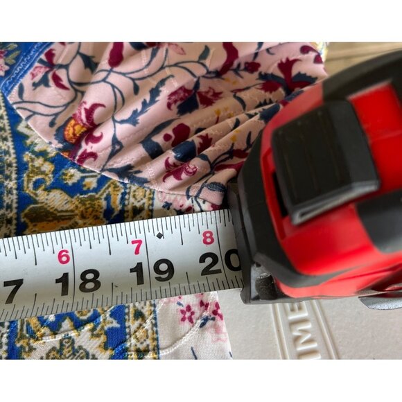 JM Collection Floral Patchwork Tunic Top With 3/4 Sleeves & Asymmetrical Hem M - Picture 4 of 7